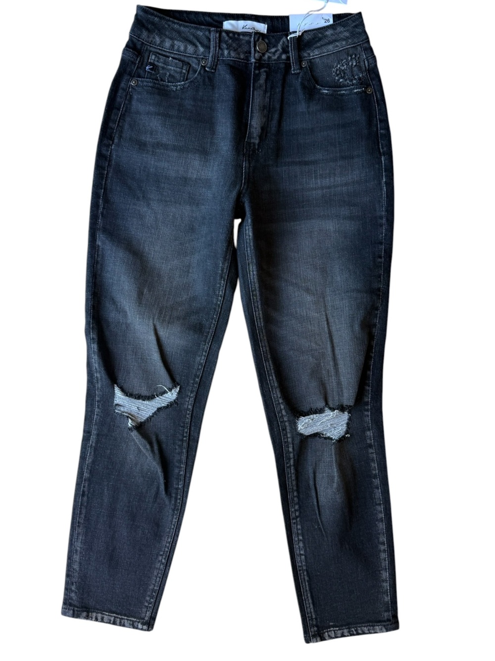 KanCan Dark Wash Distressed Ankle Skinny Jeans